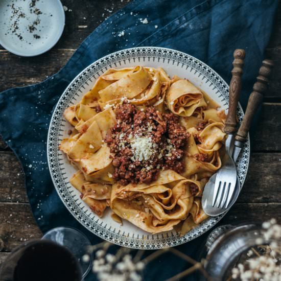Pasta with minced beef tomato sauce - Recipe photo by tetisflakes
