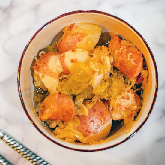 Kielbasa and Sauerkraut Dinner - Recipe photo by HIldaskitchenblog