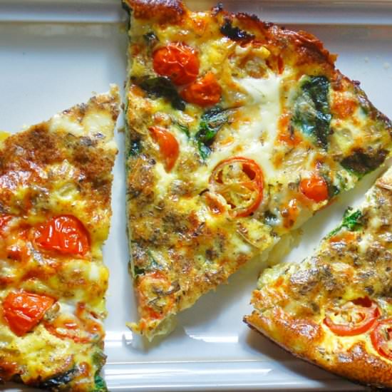 Spinach, Tomato & Cheese Frittata - Recipe photo by Hoorah to Health
