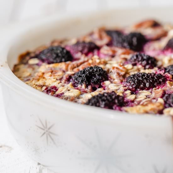 FROZEN FRUIT BAKED OATMEAL - Recipe photo by ONEarmedMAMA