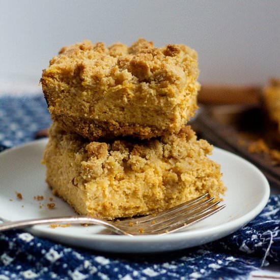 Pumpkin Cheesecake Bars Recipe - Recipe photo by unicorns in the kitchen