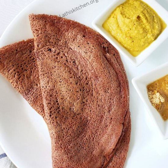 Instant pot Ragi Dosa - Recipe photo by Lathiya