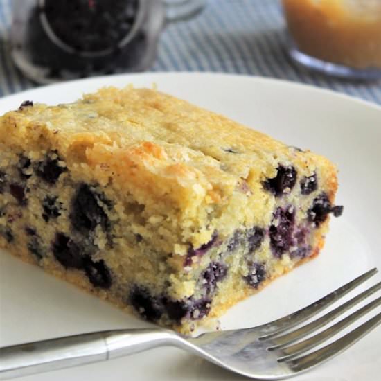 Blueberry Cornbread w/ Honey Butter - Recipe photo by MyRecipeReviews