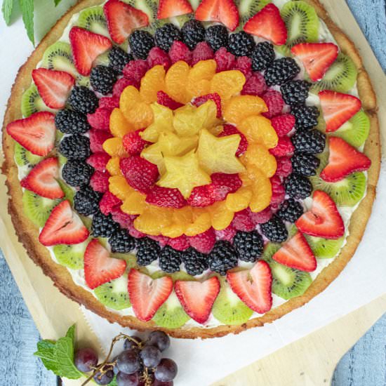healthy fruit pizza - Recipe photo by forkfreedom