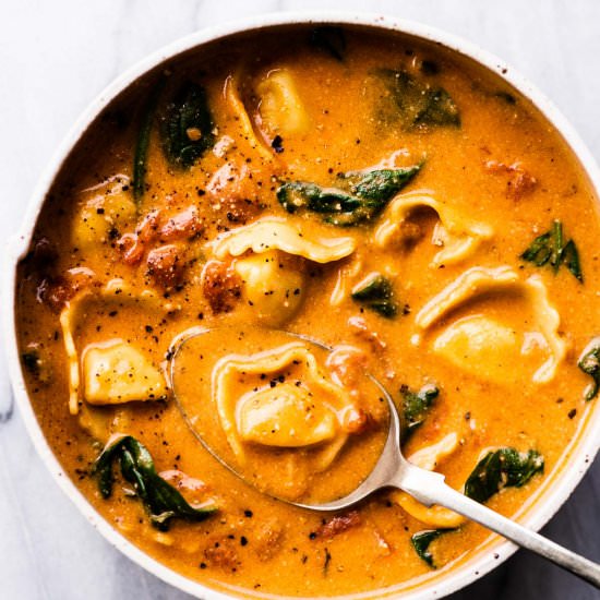Healthier Tortellini Soup - Recipe photo by The Endless Meal