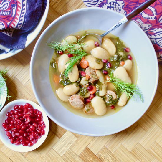 Beans, Sausage and Chard - Recipe photo by the good eats co