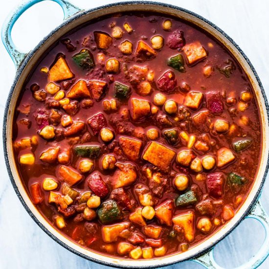 Sweet Potato Chili with Chickpeas - Recipe photo by The Endless Meal