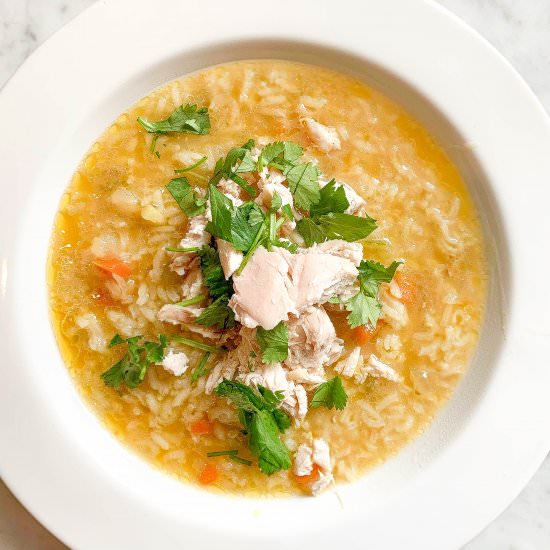 Miso Chicken and Rice Soup - Recipe photo by miminewman