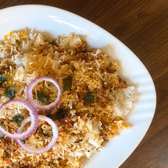 Keema Biryani - Recipe photo by MostlyMasala