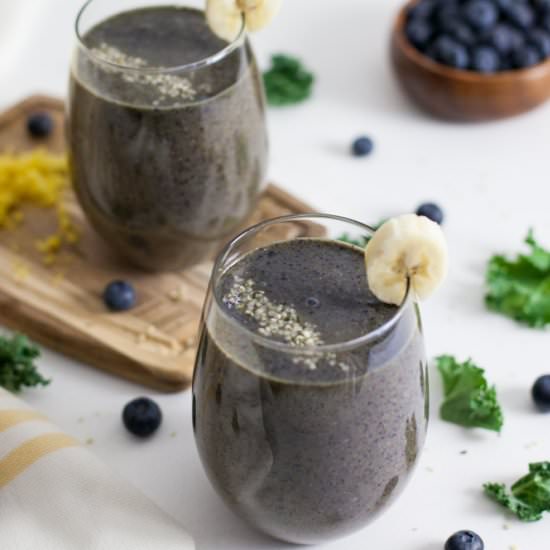 Lemon Blueberry Smoothie - Recipe photo by cleanfooddirtygirl