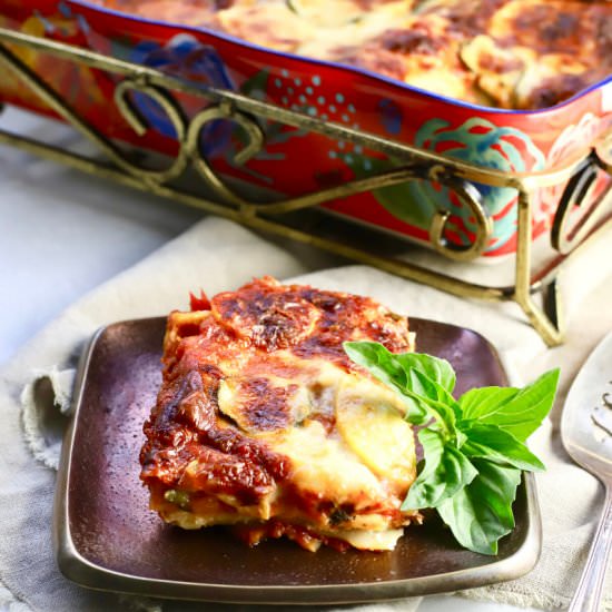 Vegetable Lasagna Recipe - Recipe photo by Grits and Pinecones