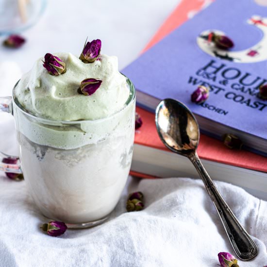 Rosy Dalgona Matcha - Recipe photo by leisurefanclub
