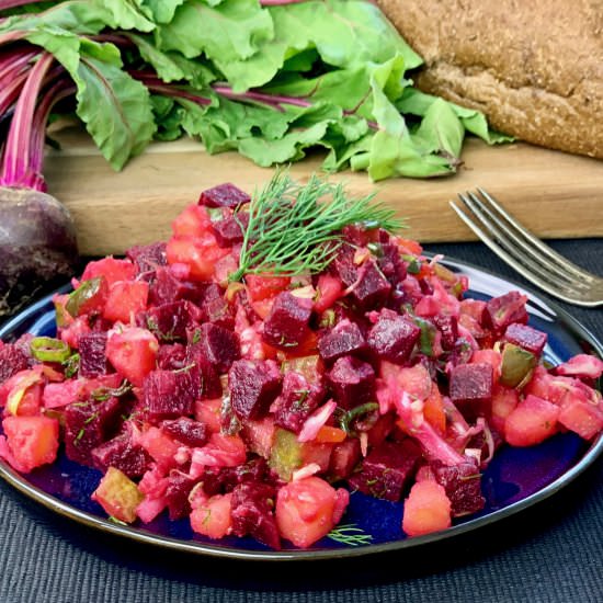 VINEGRET RUSSIAN BEET SALAD - Recipe photo by PetersFoodAdventures