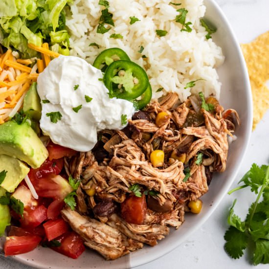 Slow Cooker Chicken Burrito Bowls - Recipe photo by lemons and zest