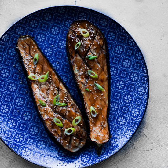 sticky Japanese miso aubergine (NL) - Recipe photo by Culinessa