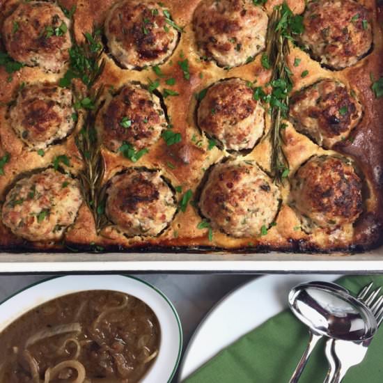 Meatball Toad-in-the-Hole - Recipe photo by thebrookcook.wordpress.com