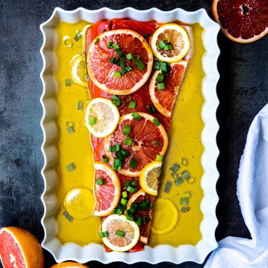 Brûléed Grapefruit Salmon - Recipe photo by Prep Creative