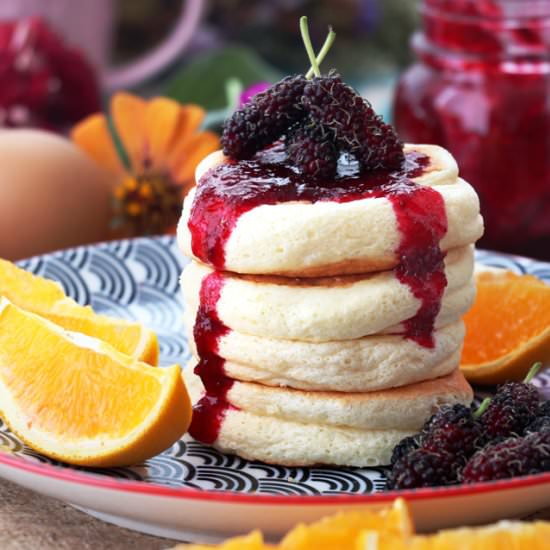 FLUFFY JAPANESE SOUFFLE PANCAKES - Recipe photo by foxy folksy