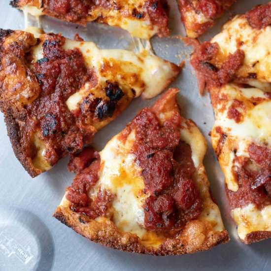 Detroit Style Deep Dish Pizza - Recipe photo by thelakekitchen