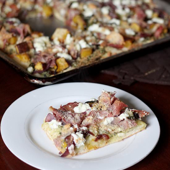 Butternut Squash Sage Pesto Pizza - Recipe photo by goofymama