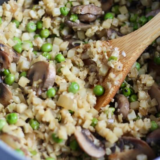 Mushroom Cauliflower Rice Risotto - Recipe photo by cheerfulchoices