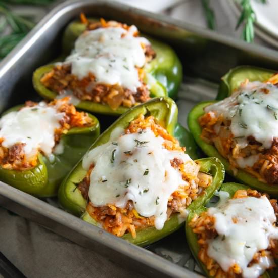 Bison Stuffed Peppers - Recipe photo by Running to the Kitchen