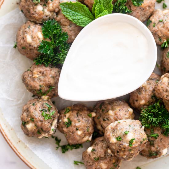 Greek Turkey Meatballs - Recipe photo by foodfaithfitness
