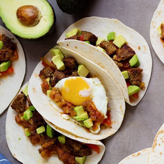 Easy Vegetarian Breakfast Tacos - Recipe photo by unicorns in the kitchen