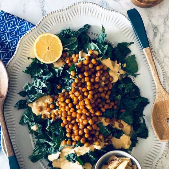 Vegan Chipotle Kale Caesar Salad - Recipe photo by girlaboutgreens