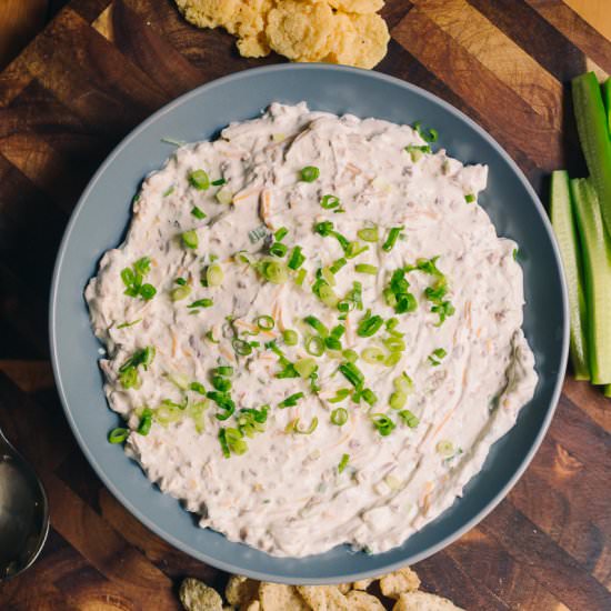 Bacon Cheddar and Green Onion Dip - Recipe photo by afullliving
