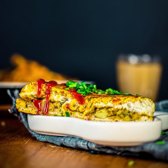 Besan Toast (Gram Flour) 5 Ways - Recipe photo by Anu@MyGingerGarlicKitchen