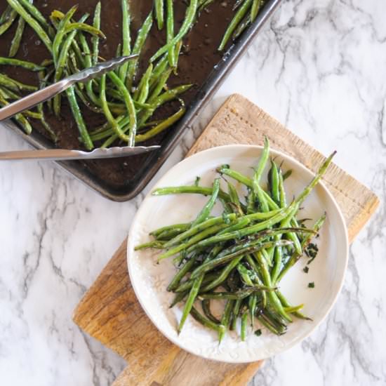 Roasted Green Beans & Fresh Garlic - Recipe photo by heathersdish