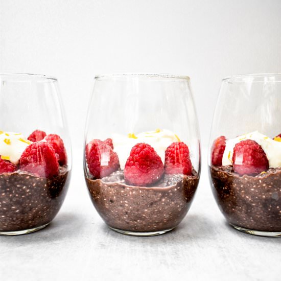 Healthy Dark Chocolate Chia Pudding - Recipe photo by Sarah Gold Nutrition