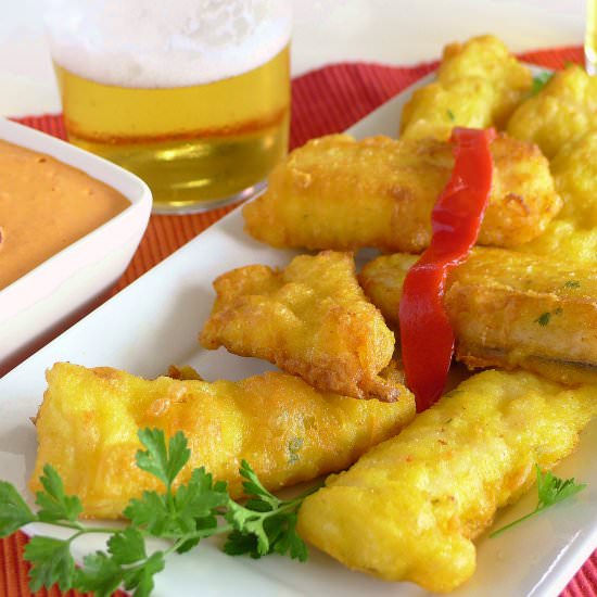 Batter-Fried Cod with Pepper Alioli - Recipe photo by spainkitchen