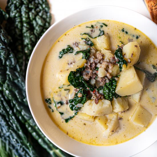 Creamy Zuppa Toscana with Haggis - Recipe photo by skinnyspatula