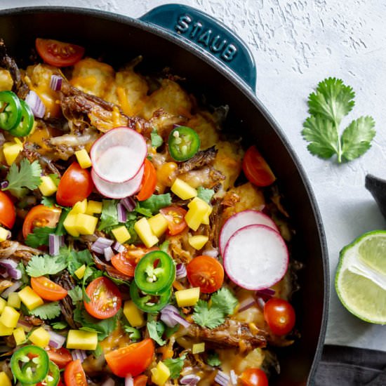 Carnitas Tater Tot Nachos - Recipe photo by jzeats