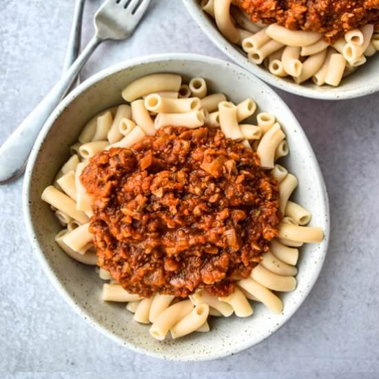 Easy Vegan Bolognese - Recipe photo by servingupsimplicity