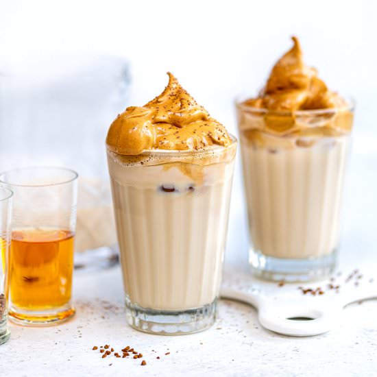 Whipped Coffee (Dalgona Coffee) - Recipe photo by supergoldenbakes