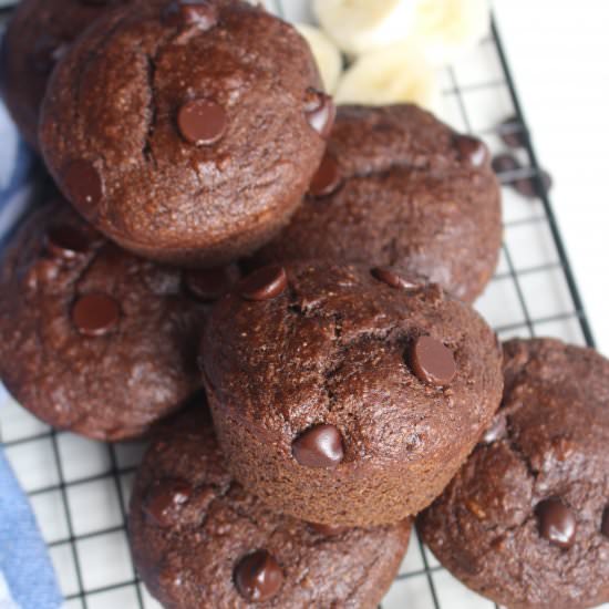 Vegan Double Chocolate Muffins - Recipe photo by splurgewithella