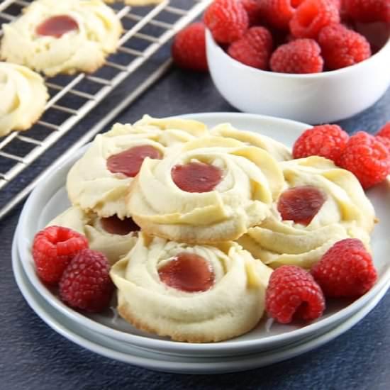 Raspberry Butter Cookies - Recipe photo by bittersideofsweet