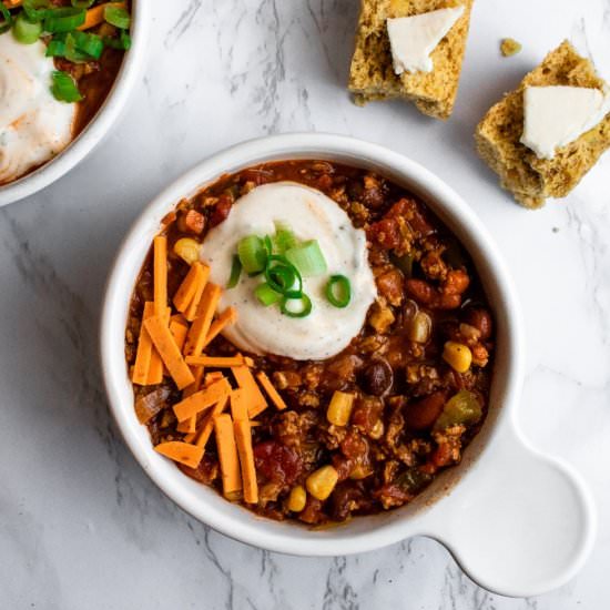 Hearty Vegan Chili - Recipe photo by PlantPowerCouple