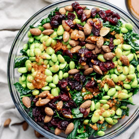 Crunchy Kale & Edamame Salad - Recipe photo by asimplepalate