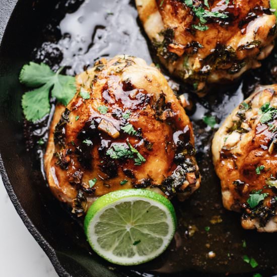 Cilantro Lime Chicken Thighs - Recipe photo by asimplepalate