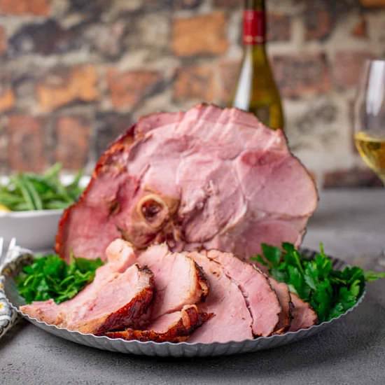 Smoked Maple Bourbon Glazed Ham - Recipe photo by TheBBQBuddha