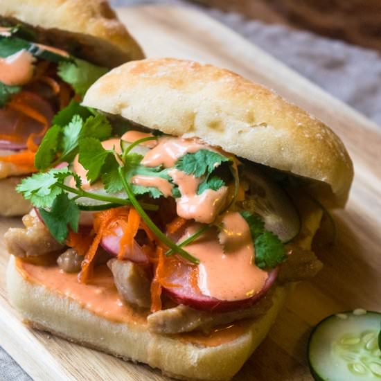 Marinated Pork Chop Bánh mì - Recipe photo by JawnsICooked