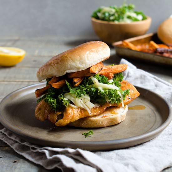 Spicy honey mustard chicken sandwich - Recipe photo by cherryonmysundae