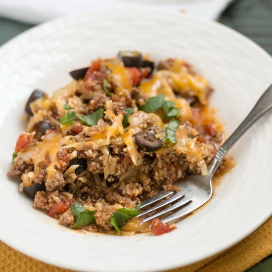 Cheesy Beef Taco Skillet Recipe - Recipe photo by littlebitrecipes