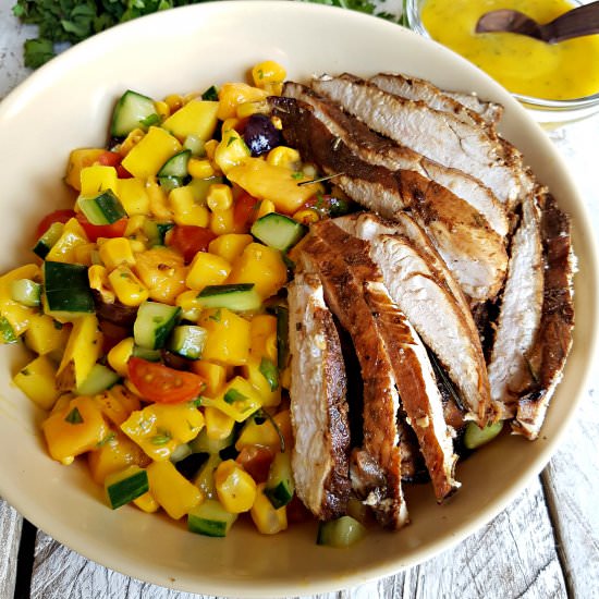 chicken mango cucumber salad - Recipe photo by kaluhiskitchen