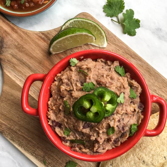 Easy Vegetarian Refried Beans - Recipe photo by thisfarmgirlcooks