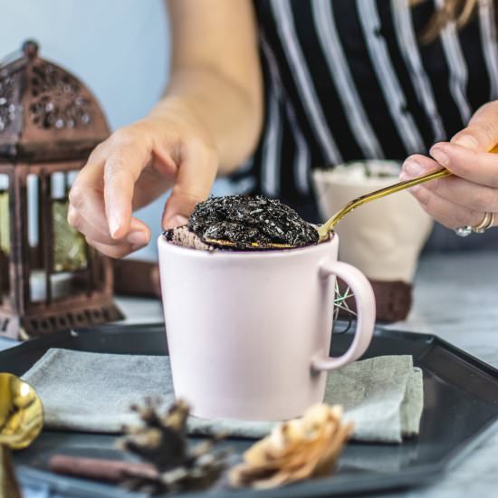 Eggless 4 Ingredients Oreo Mug Cake - Recipe photo by Anu@MyGingerGarlicKitchen